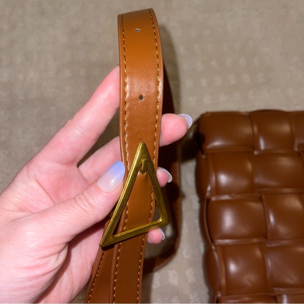 Amazon Brown Woven Leather Crossbody Bag - Picture 10 of 15